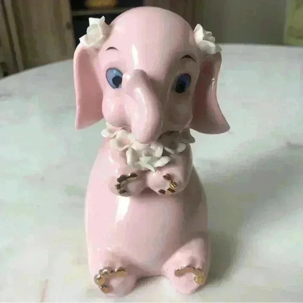 Vintage made  in Japan kitsch ceramic pink elephant coin bank - Picture 2 of 10